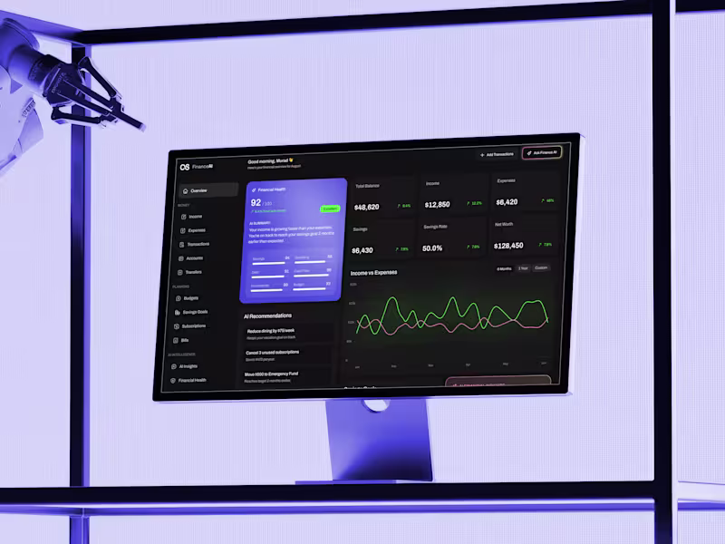 Cover image for AI Finance Dashboard — Personal Wealth & Expense Tracker