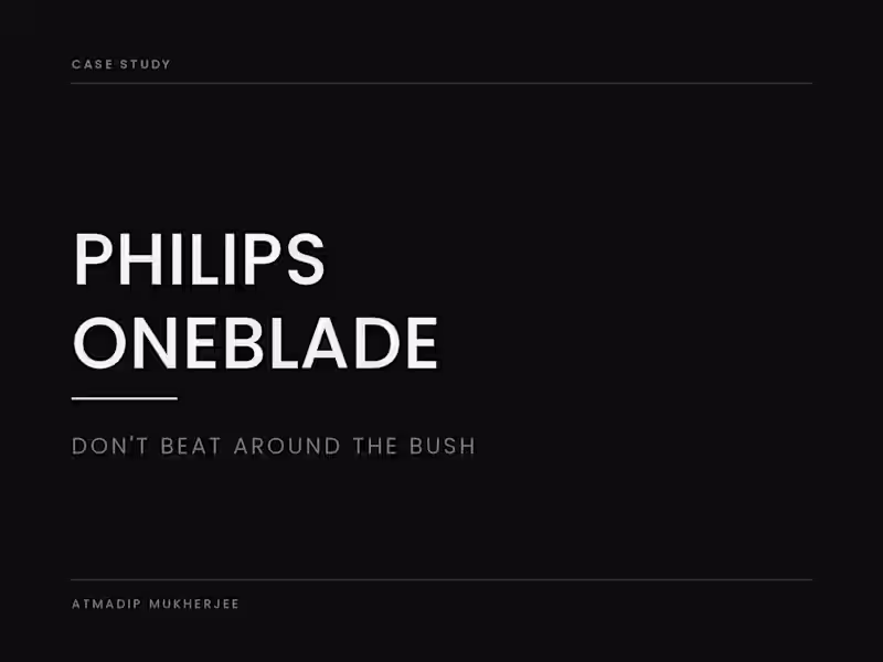 Cover image for Philips OneBlade — Don't Beat Around the Bush