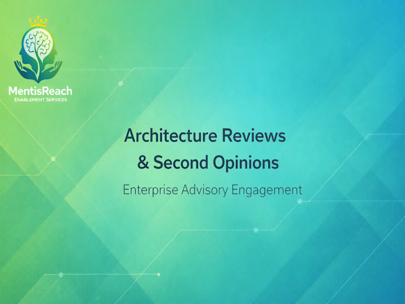 Cover image for Provided independent architecture reviews and