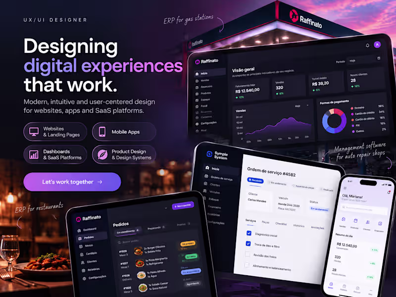 Cover image for Professional UX/UI Design for Websites, Apps & SaaS Platforms 