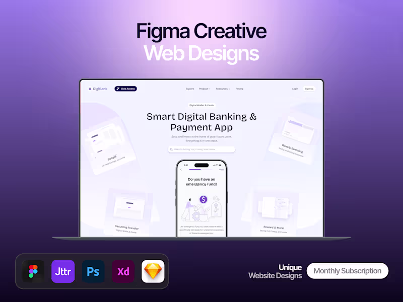 Cover image for Web Design Subscription | Figma UI/UX for Websites