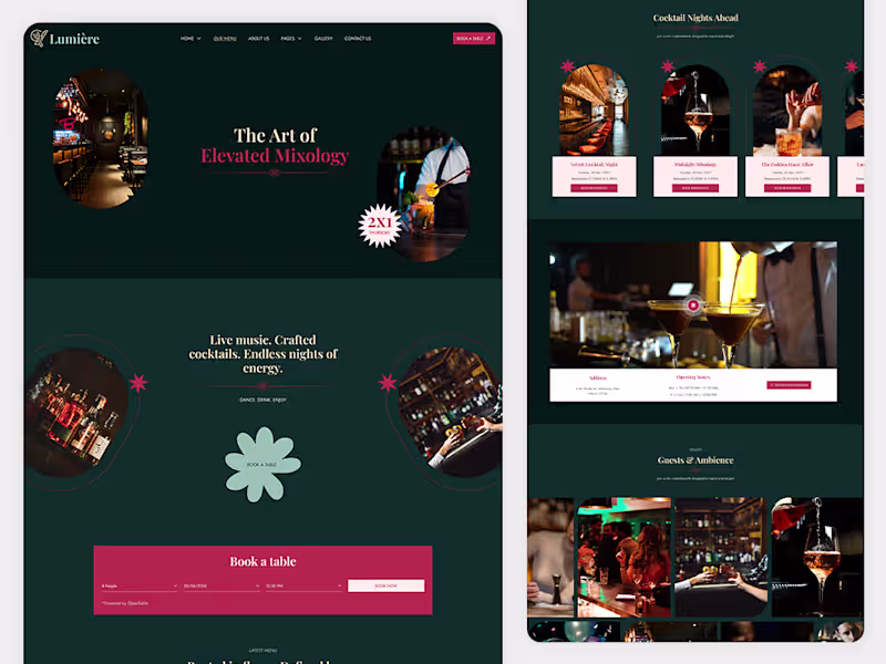 Cover image for Lumière – Restaurant Table Booking Wix Template
