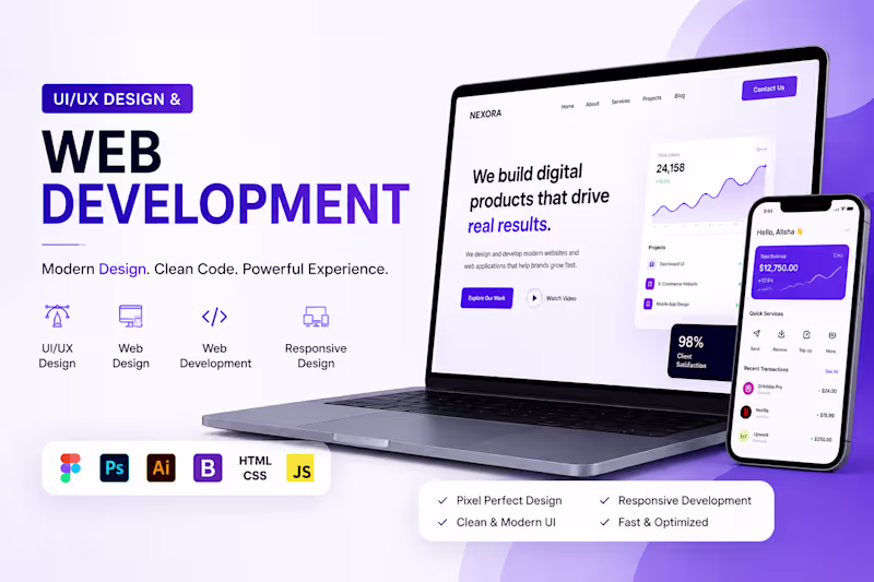 Cover image for UI/UX Design & Web Development