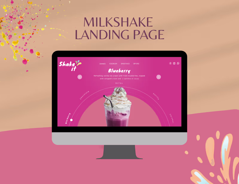 Cover image for Landing page - Milkshake store