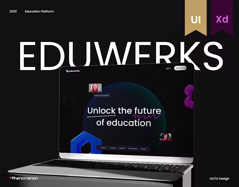 Cover image for ↗️ EDUWERKS - WEB APP DESIGN FOR EDUCATION WEBSITE