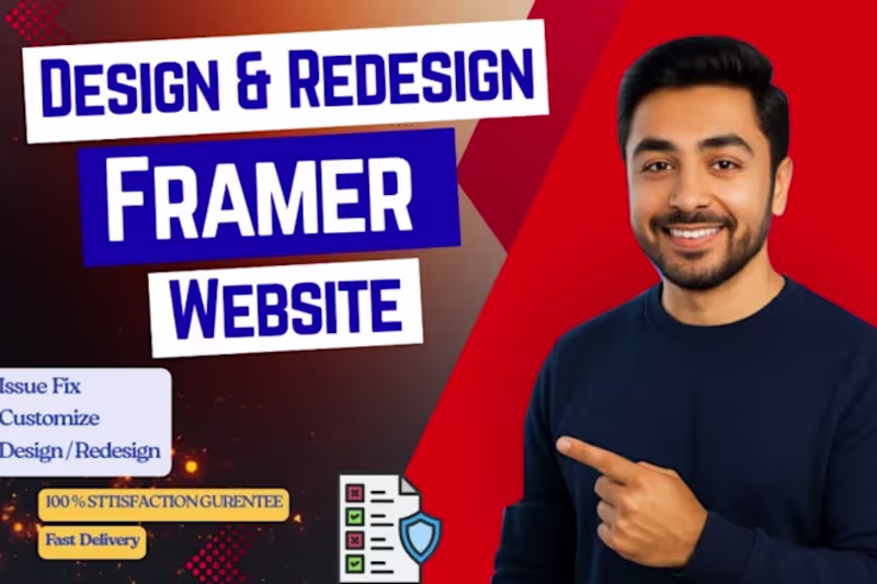 Cover image for I will fix,  design/redesign your framer website professional