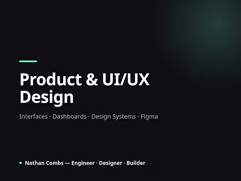 Cover image for Product & UI/UX Design