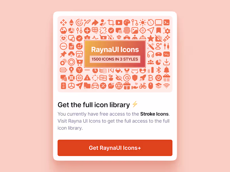 Cover image for 1500+ Icon Design System for Rayna Ui
