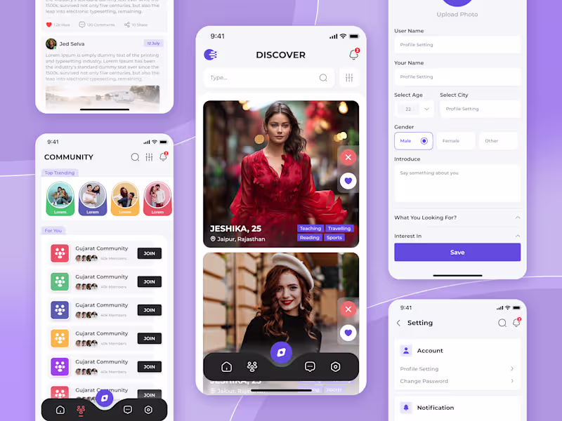 Cover image for Dating + Matrimonial App Redesign