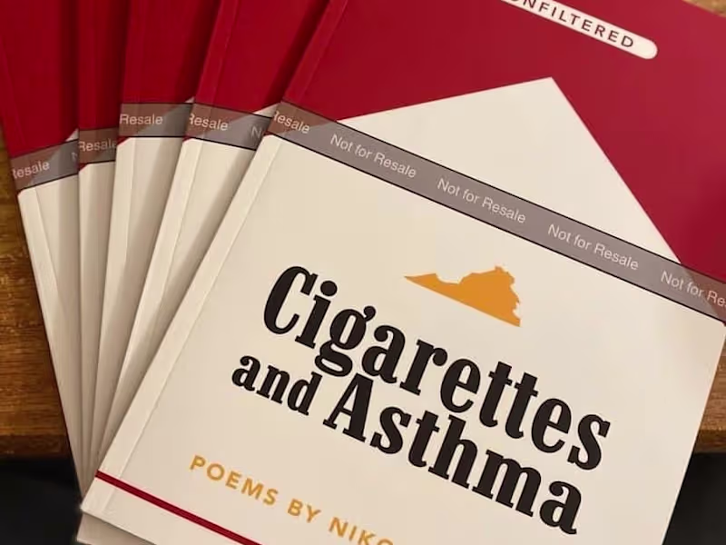 Cover image for Poetry Chapbook: Cigarettes & Asthma by Nikos Hawkins