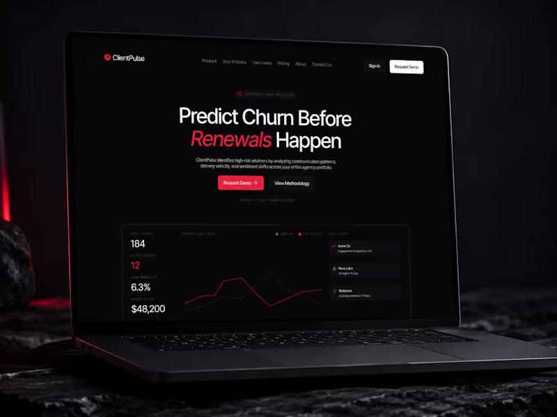 Cover image for ClientPulse - Dark SaaS Landing
