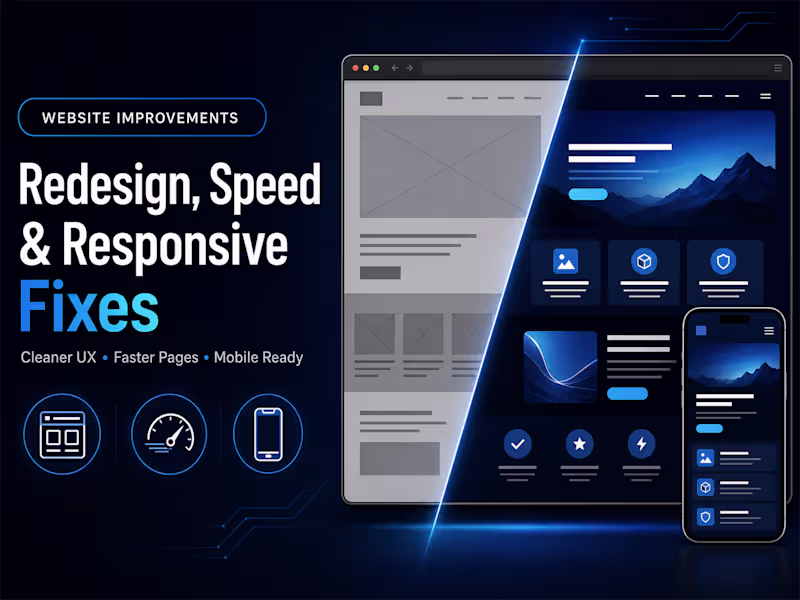 Cover image for Website Redesign, Speed & Responsive Fixes
