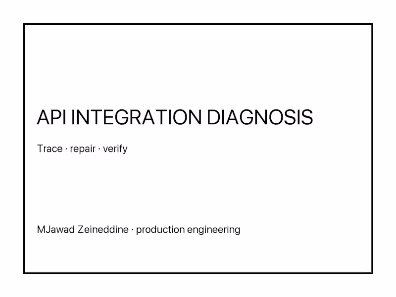 Cover image for API integration diagnosis & repair