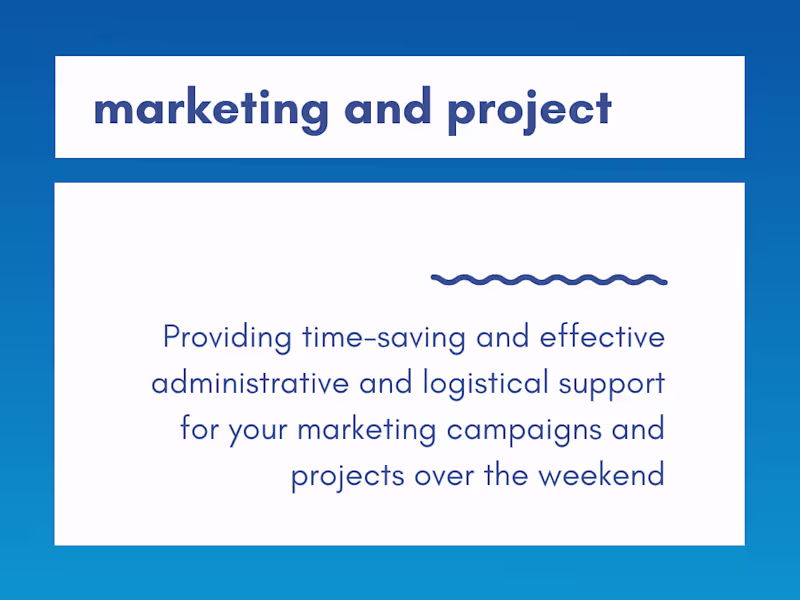 Cover image for Weekend reliever for marketing and content projects