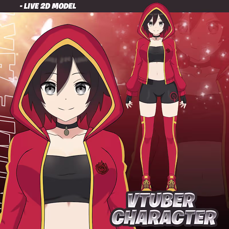 Cover image for A stylized anime VTuber character