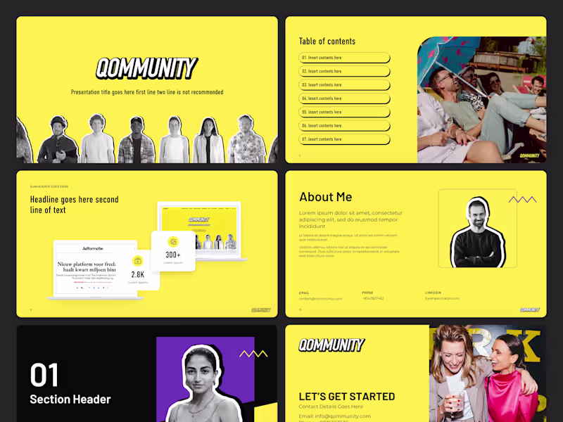 Cover image for QOMMUNITY PowerPoint Template