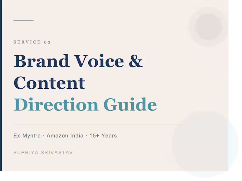 Cover image for Brand Voice & Content Direction Guide