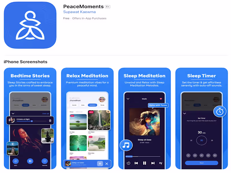 Cover image for PeaceMoment Meditation App Development
