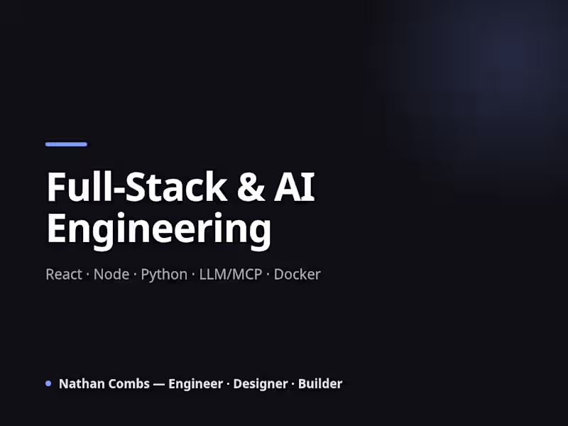 Cover image for Full-Stack & AI Agent Engineering
