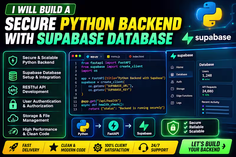 Cover image for Secure Python Backend + Supabase