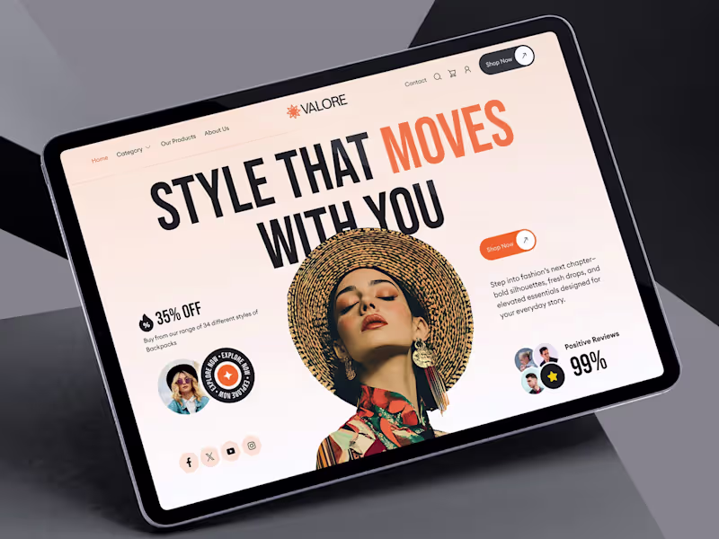 Cover image for Valore – Fashion E-commerce Website Design