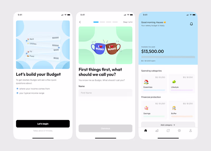 Cover image for some screens from budgio #mobileappdesign