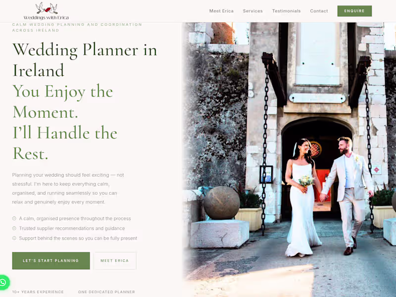 Cover image for Wedding Planner Website Design for
