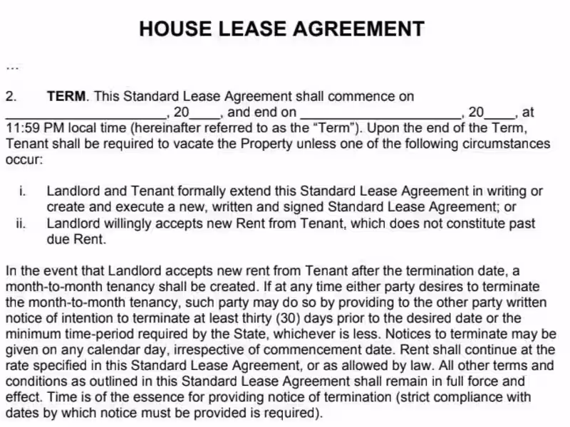 Cover image for House Lease Agreement