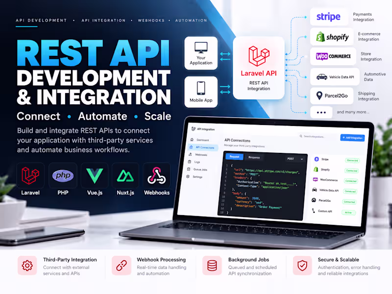 Cover image for I will develop or integrate REST APIs for your web application