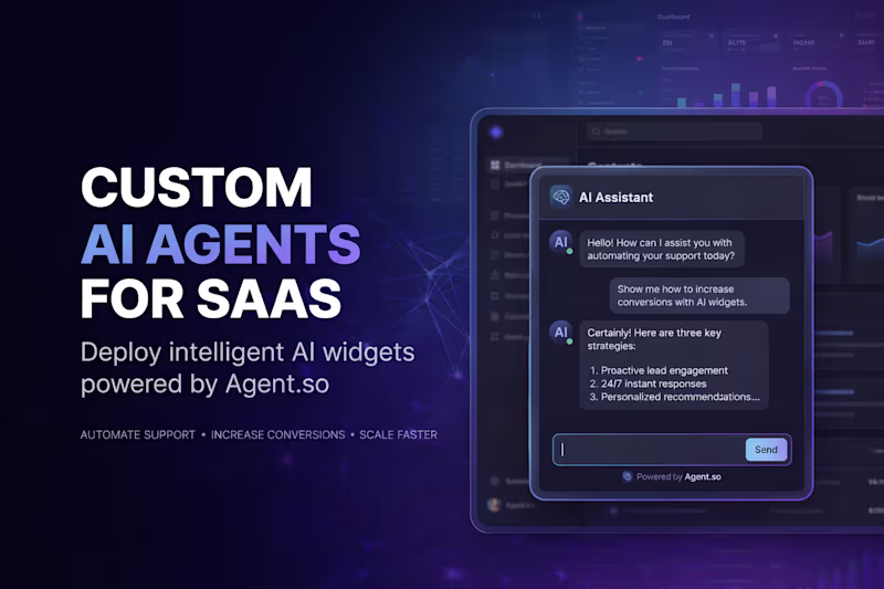 Cover image for Custom AI Agents for SaaS | Build & Deploy AI Workflows