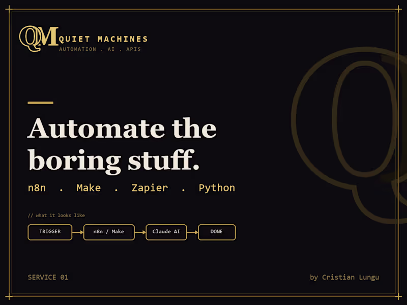 Cover image for Automate a repetitive task with n8n, Make or Zapier