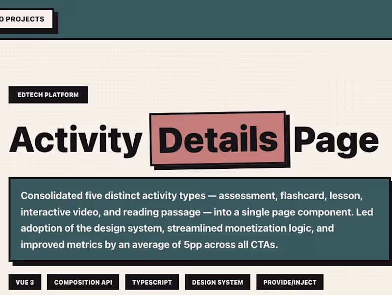 Cover image for Unified Activity Details Platform