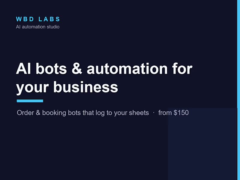 Cover image for AI bot / automation for your business