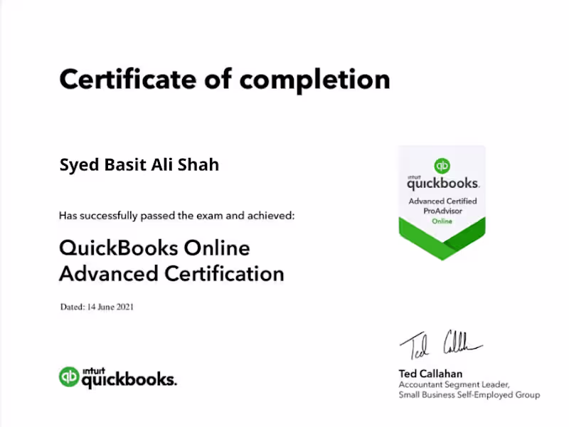 Cover image for QuickBooks Pro Advisor