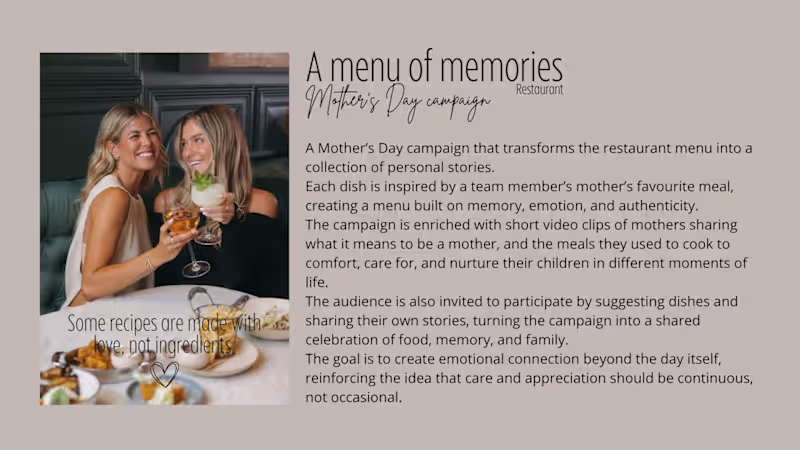 Cover image for A Mother’s Day campaign concept