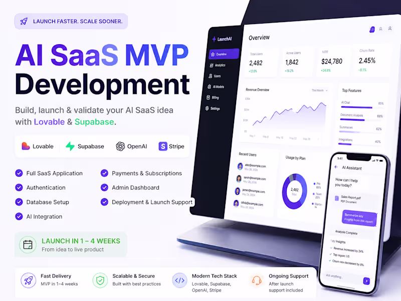 Cover image for Build Your AI SaaS MVP with Lovable & Supabase