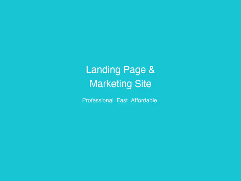 Cover image for Landing Page & Marketing Site