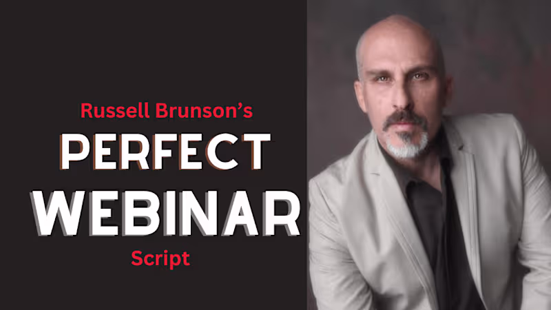 Cover image for Custom-Written "Perfect Webinar Script" by Russell Brunson