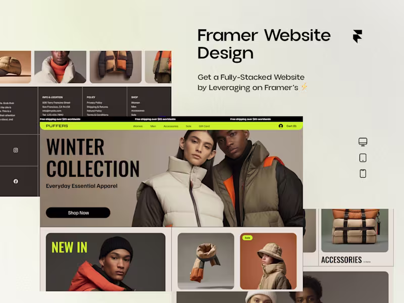 Cover image for Modern Clothing Store Website On Framer