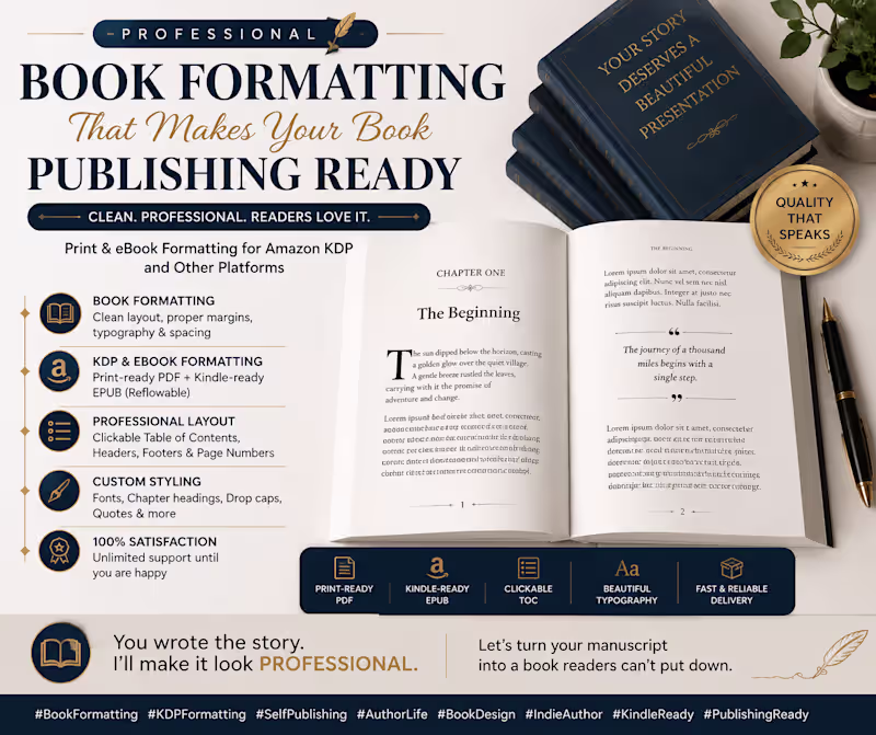Cover image for Professional Book Formatting for KDP & eBooks