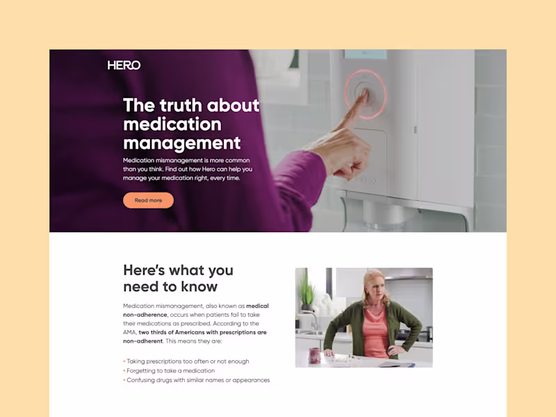 Cover image for Landing Page | Hero Health