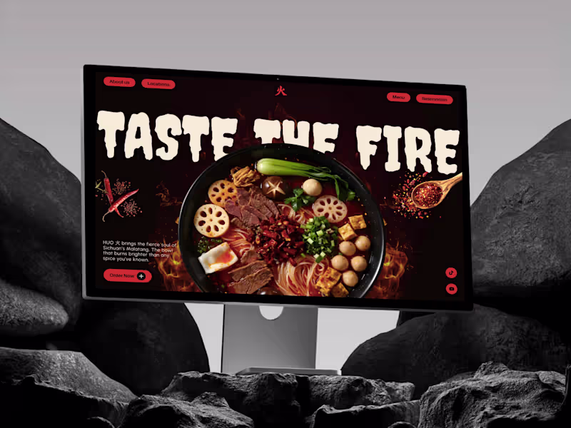 Cover image for HUO 火 Chinese Restaurant Website Design