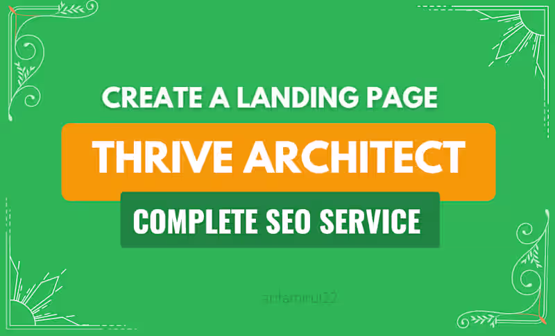 Cover image for I will create a landing page,sales page using thrive architect