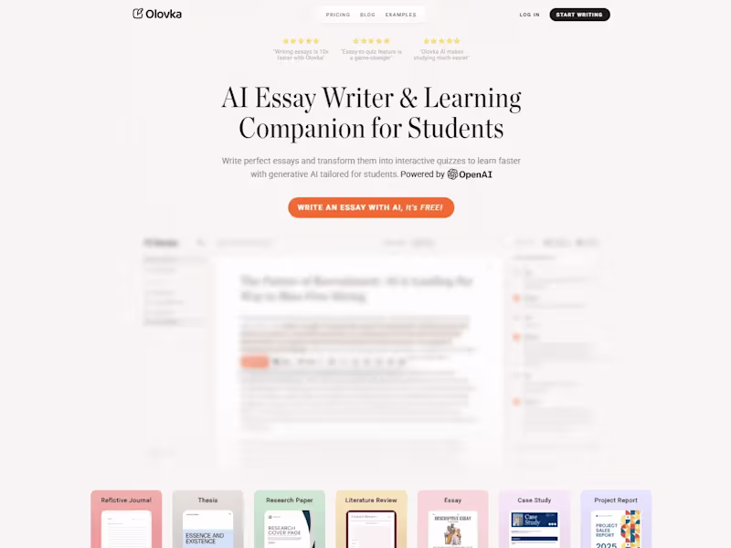 Cover image for AI Essay Writer | Olovka AI