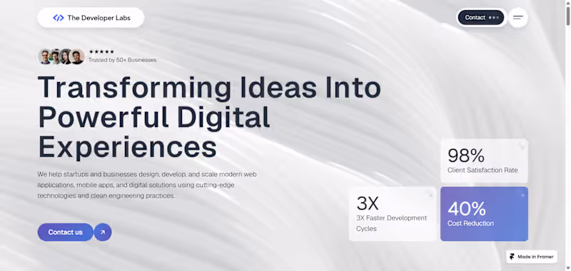 Cover image for The Developer Labs Framer Website