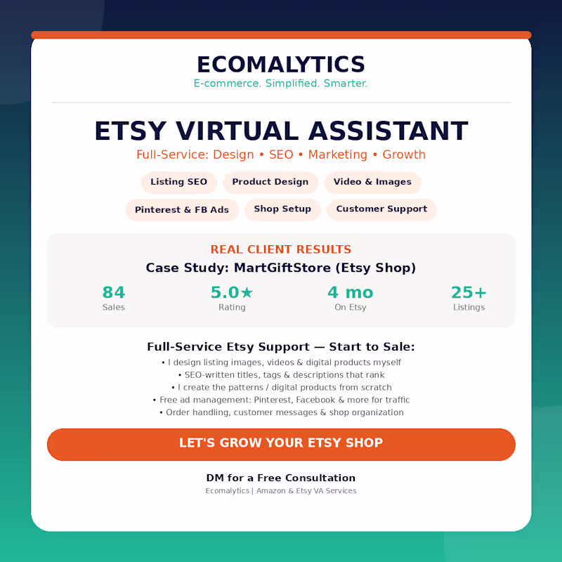 Cover image for 🛍️ Etsy Virtual Assistant Services