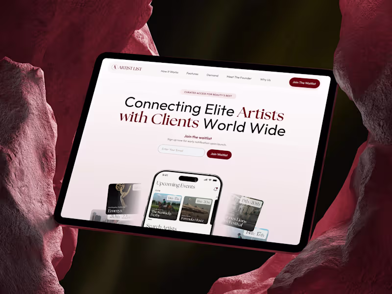 Cover image for Landing page design for Artist