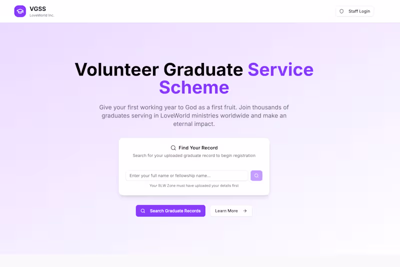 Cover image for VGSS Digital Platform Development