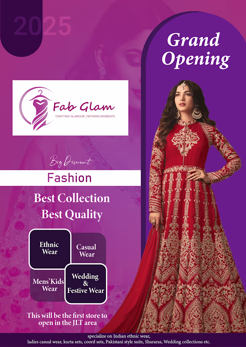 Cover image for Flyer Design (Fab Glam) Freelance Client