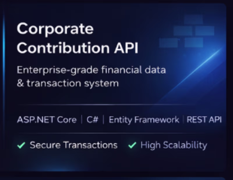 Cover image for Finance & Corporate Contribution API
Designed